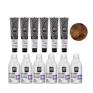 Yamá Color Nano Infusion 7.1 Loiro Médio Acinzentado + OX 20V 100ml - 6 Unidades Cada