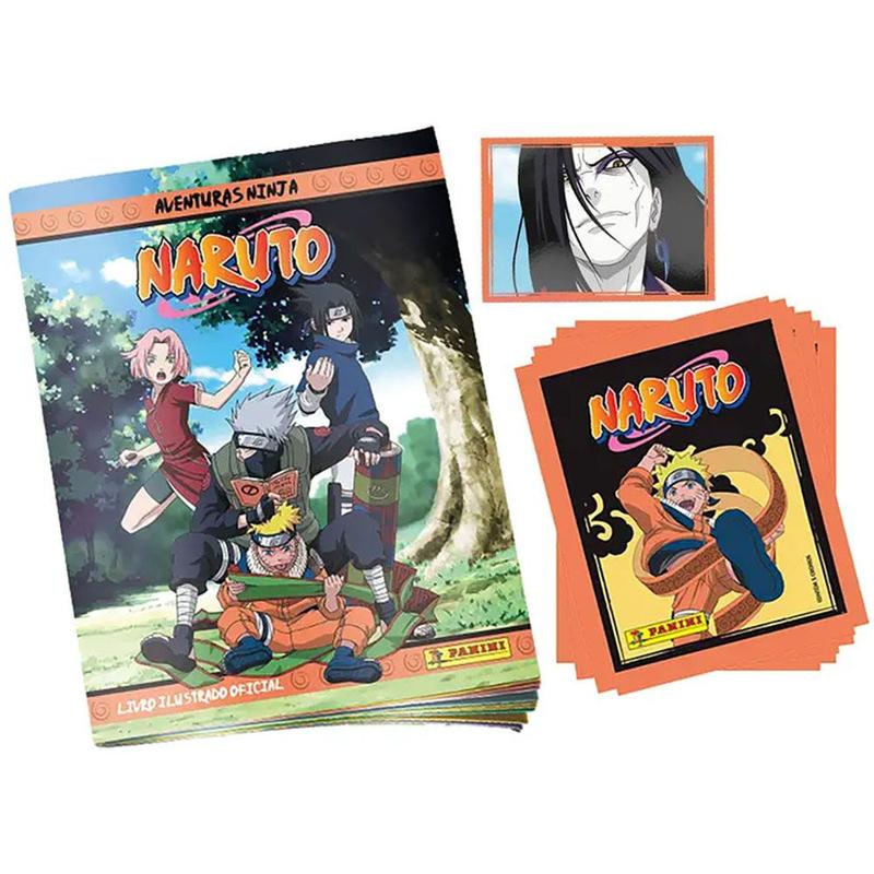 Álbum de Figurinhas Naruto Clássico 60 Cromos Aventuras Ninja