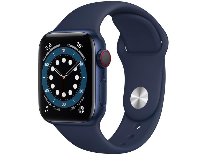 腕時計(デジタル) Apple Watch Series 6 GPS Cellular Apple Watch Series 6 40mm Azul GPS + Cellular - Pulseira Esportiva