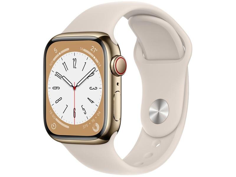 Apple Watch Series 8 41mm GPS + Cellular Caixa Dourada Aço