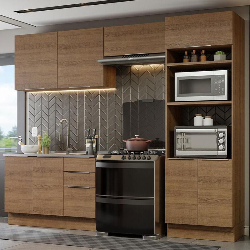 Armário de Cozinha Completa 270cm Stella Madesa 05 - Móveis de