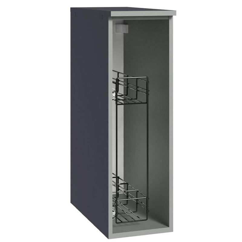 Balcão Armário de Cozinha Porta-Temperos 20 cm Suspenso Cinza Nice
