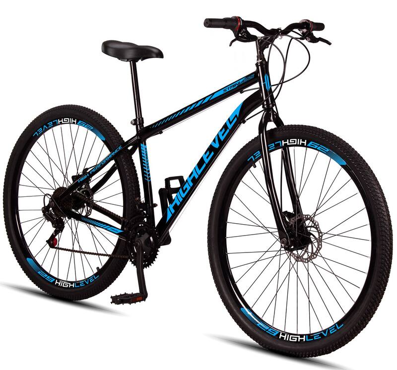 Bicicleta Aro 29 Highlevel Aço Carbono Freios A Disco 21 Marchas