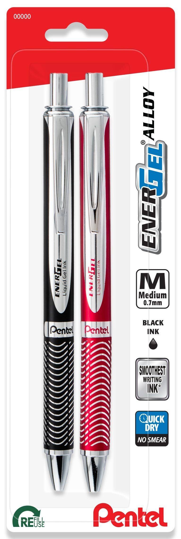 Bolígrafo de Tinta de Gel Pentel Energel Alloy Retráctil 0.7 mm