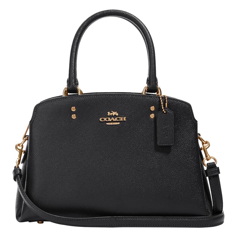 Bolsa Coach Mini Lillie Carryall Crossgrain Leather preta - Bolsas