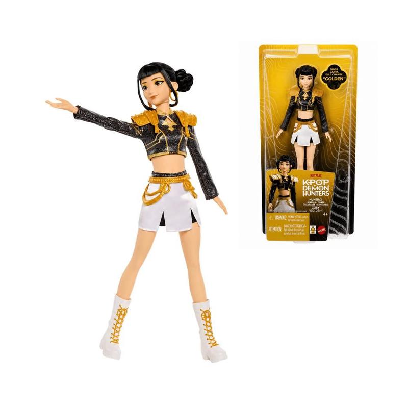 Boneca Zoey Cantora KPop Demon Hunters HuntrX Golden com Cançao