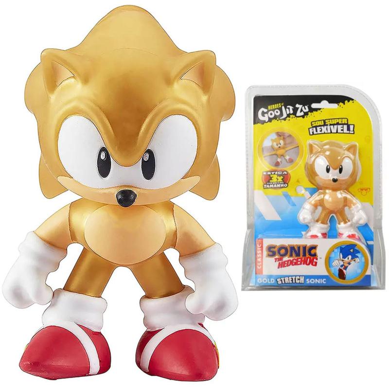 Boneco Estica Sonic The Hedgehog Gold Classic Heroes Of Goo Jit Zu