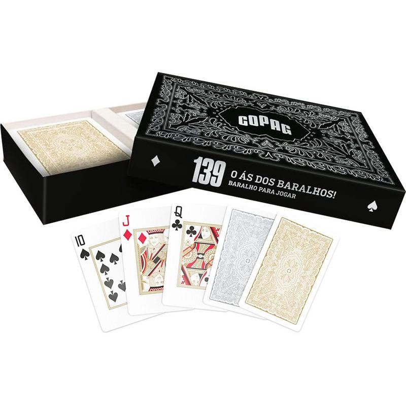 Box 2 Maços Baralho 139 Edição Especial Prata e Dourado 110 Cartas