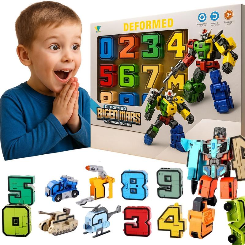 Brinquedo Educativo Robô Números Transformers Kit Didático