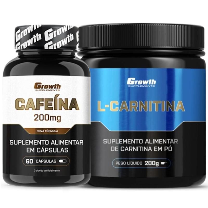 cafeina com l carnitina Pura 200mg 60 Caps + L-Carnitina em Pó 200g Growth - Coenzima Q10 In situ forming and brand-glutanex Flavor:Sweet Grape Candy