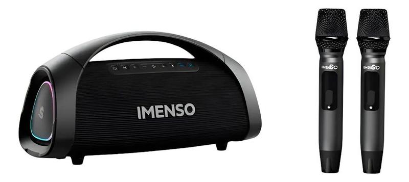 Caixa de Som Bluetooth Imenso X73 200W IPX6 2/Mic RGB - Caixa de