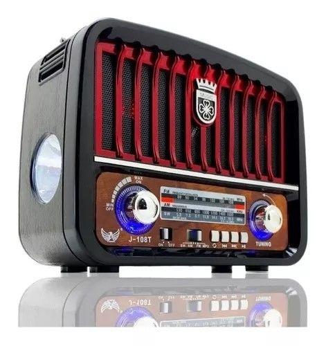 Caixa De Som Bluetooth JD-108 Retro SD Usb Fm Aux Altomex - Caixa
