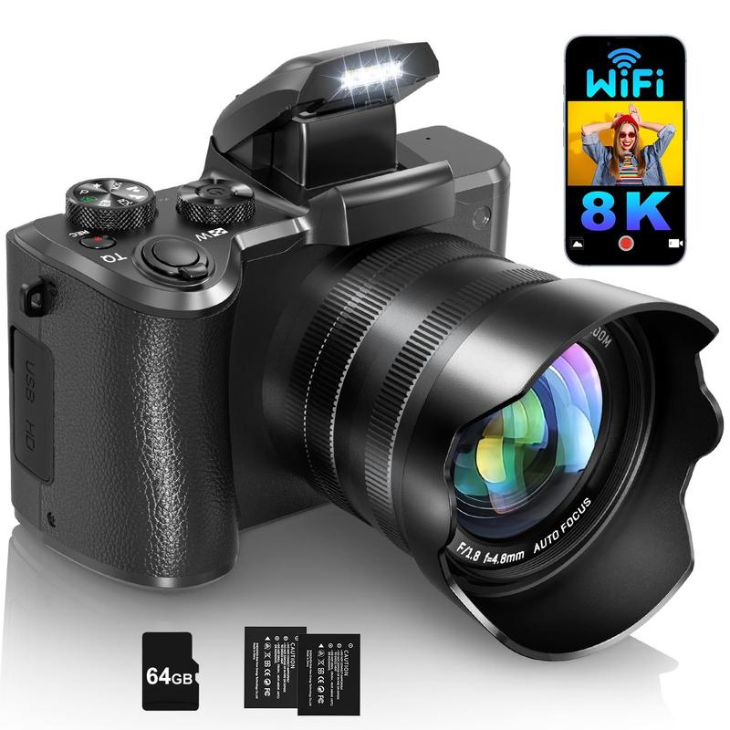 Câmera digital IGXHAVIZ 8K 88MP WiFi Autofocus com Flash 64GB