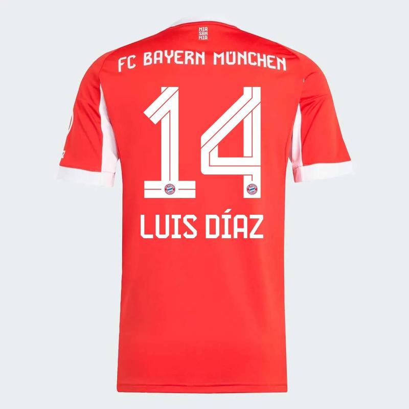 Camisa Adidas Bayern Home 2026 14 Luis Díaz - Camisa de Time