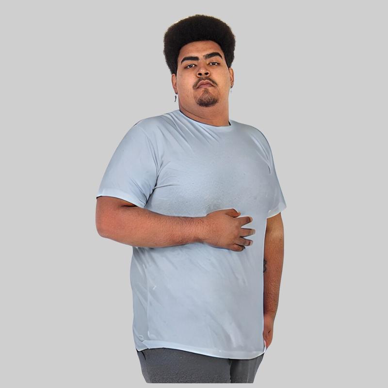 Camiseta Masculina Plus Size Algodão Básica Xg Ao G3 - Techmalhas