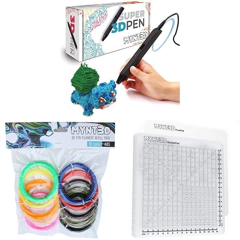 ybn　MYNT3D Super 3D Pen 速達 Caneta 3D MYNT3D Super com Kit de Filamento ABS 10 Cores - Caneta