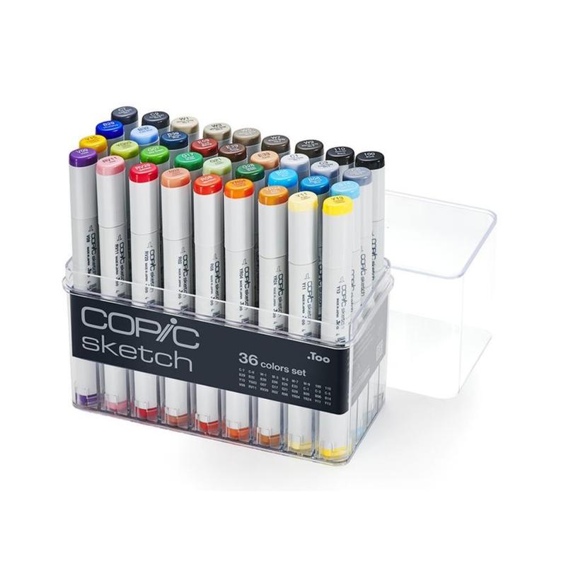 Caneta Copic Marcador Sketch 36 Cores Set Ponta Dupla - Caneta
