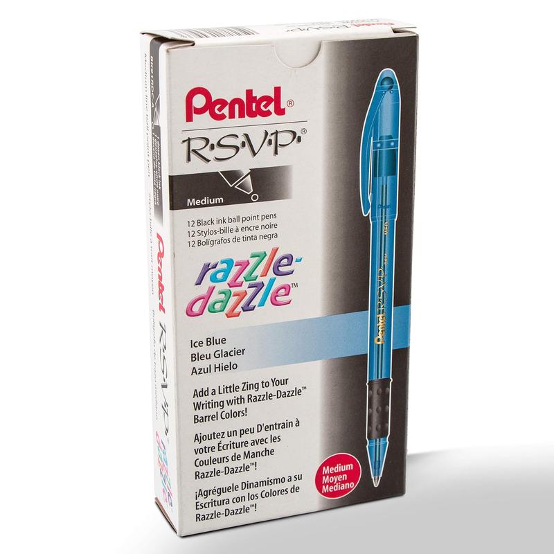 Caneta esferográfica Pentel RSVP de 1,0 mm, cano azul médio