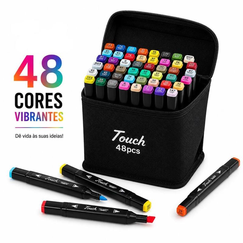 Canetas Touch Profissionais 48 Cores Ponta Dupla Artística