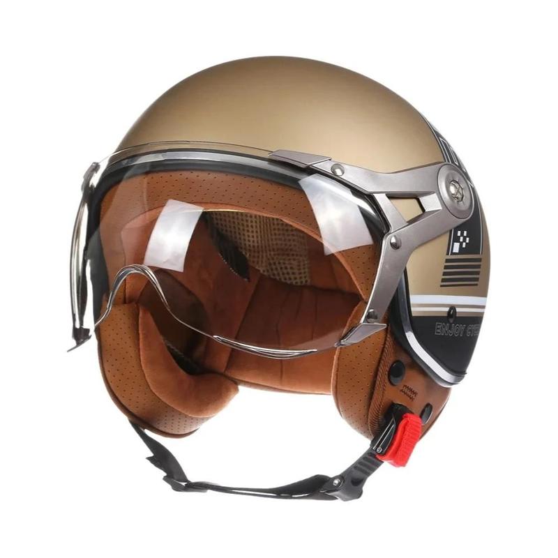 アンティーク、レトロ Capacete De Moto Vintage Retrô Aberto DOT 3.4 Para Homens E