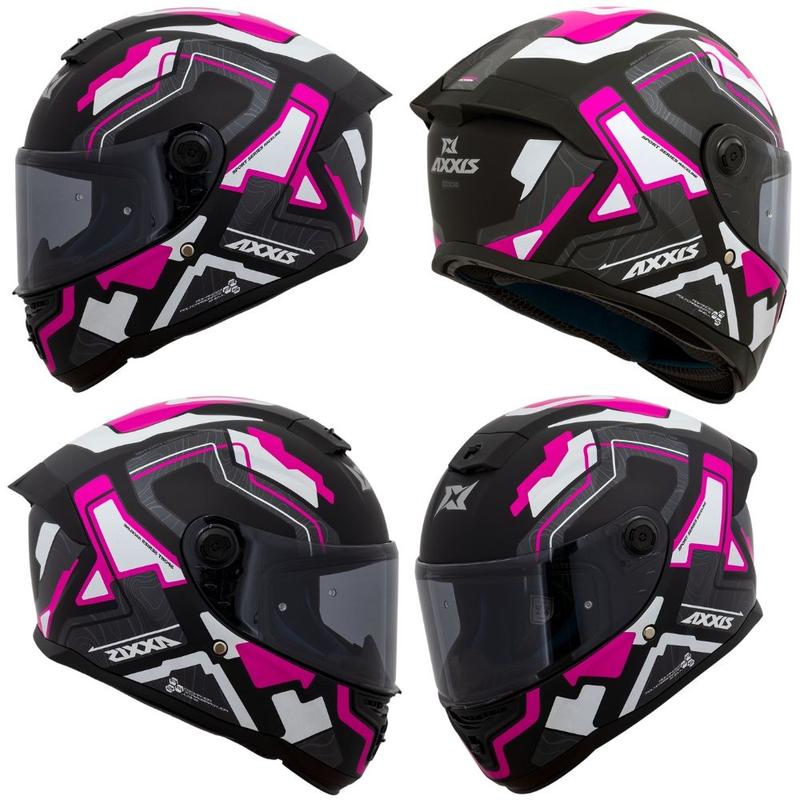 Capacete fechado axxis hummer code a8 pink white matte fosco