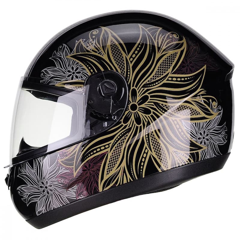 Capacete Feminino Moto Peels Spike Mandala Preto Perolizado