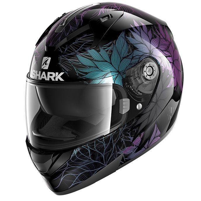 Capacete Shark Ridill Nelum KXK Preto Roxo Azul Muda Cor