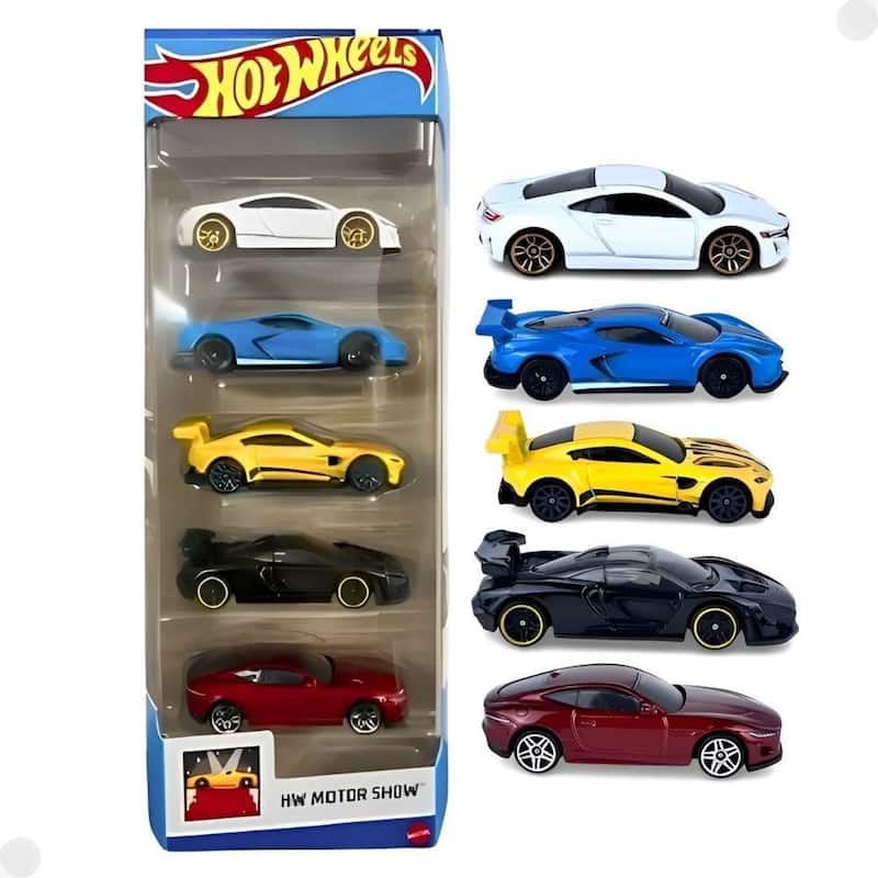 Carrinhos Hot Wheels HW Motor Show 1806 com 5 Carros- Mattel