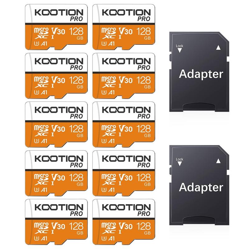 Cartão Micro SD KOOTION 128GB Pacote com 10 unidades U3 V30 A1 4K