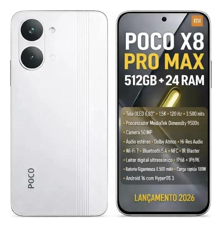 【新品未開封】POCO X8 Pro Max 512GB ホワイト グローバル版 Celular Android Xiaomi Poco X8 Pro Max Branco 512gb 24gb Ram 5G