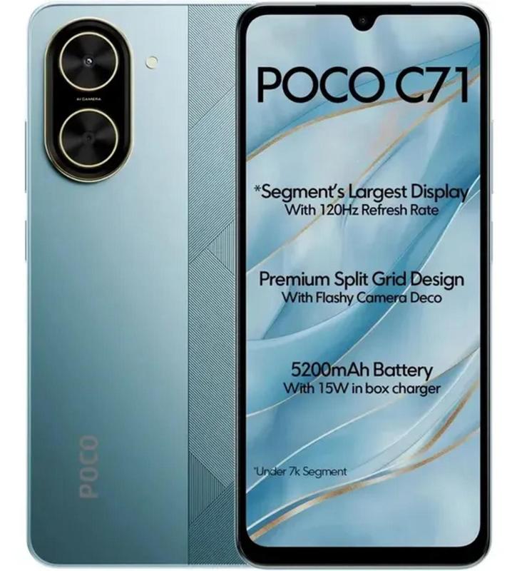 Celular Xiaomi Poco C71 - 3/64GB - 6.88'' - Dual-Sim - Azul - Poco