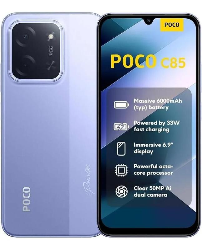 Celular Xiaomi Poco C85 128GB 6GB RAM 6.9 FHD 50MP NFC Dual SIM