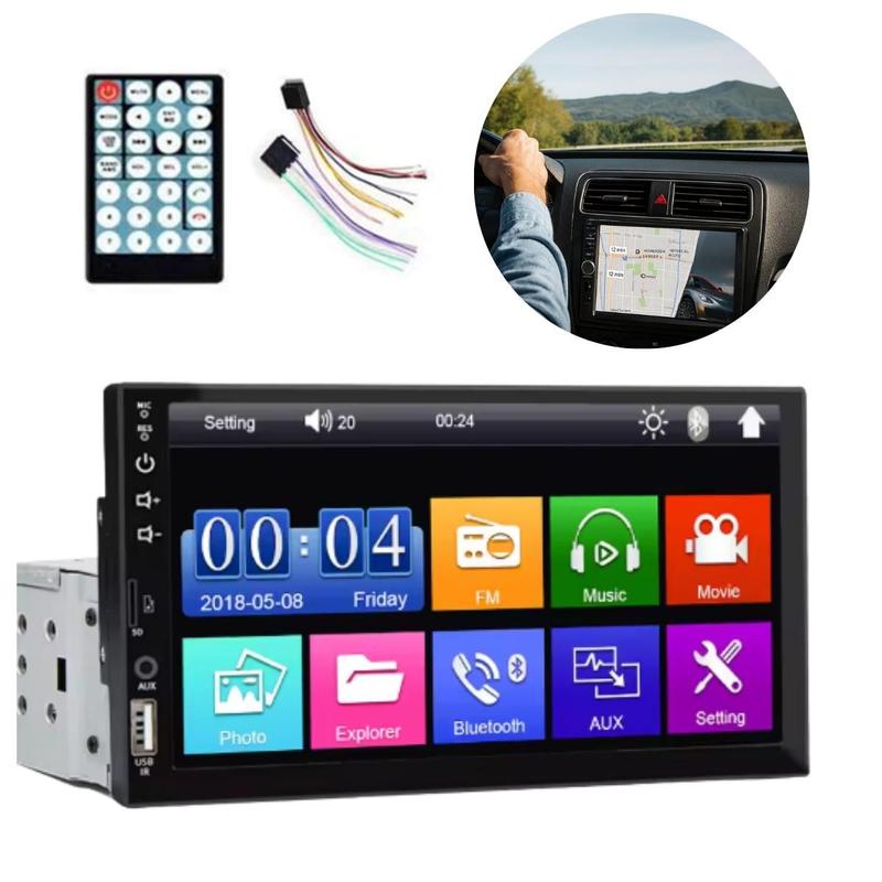 Central Multimídia Automotiva 1 Dim 7 Polegadas MP5 USB AUX TF
