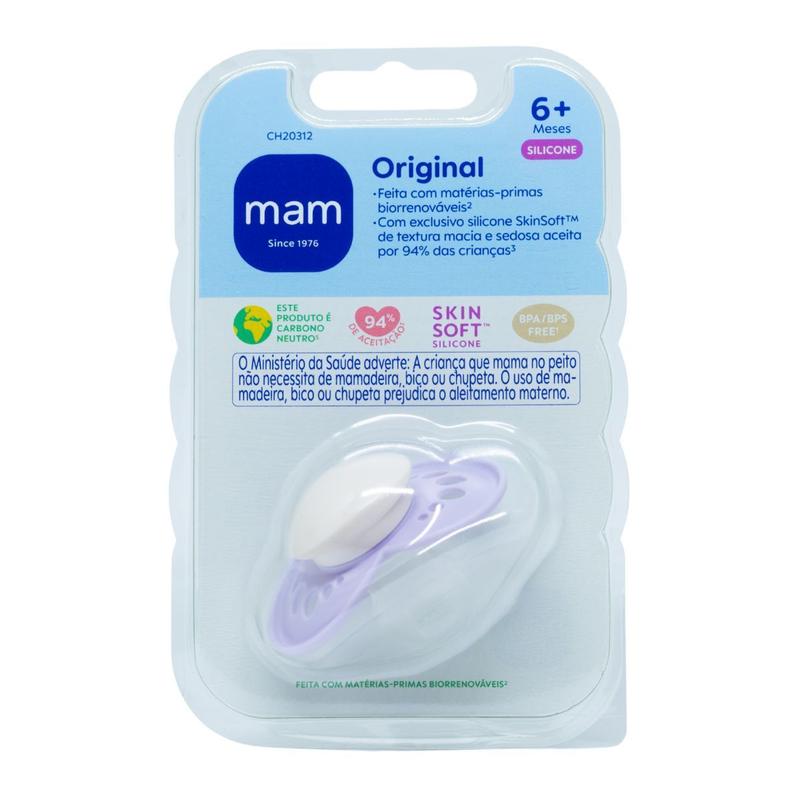 Chupeta MAM Original 6m+ Cor Rosa Infantil Bebê Pipo - Chupeta