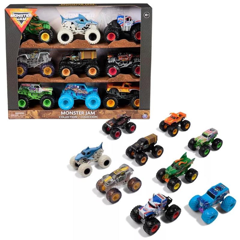限定品: MONSTER JAM 9台セット Coleção Monster Truck fundida sob pressão, pacote com 9 Monster
