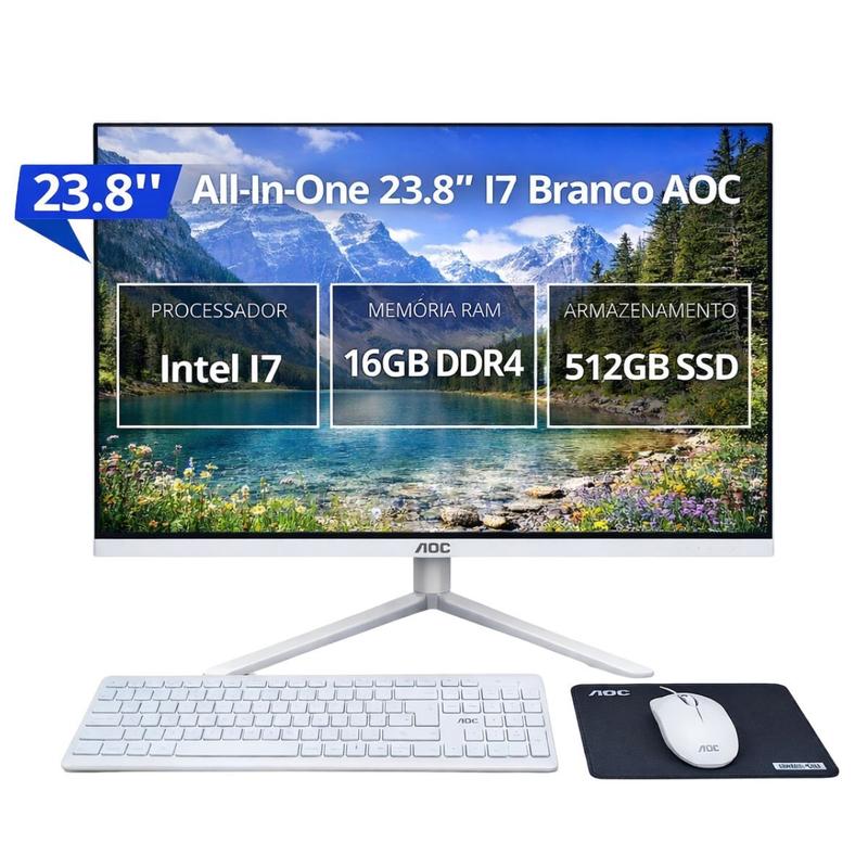 Computador All In One AOC 23.8 i7 13ª Geração 16GB 512GB SSD