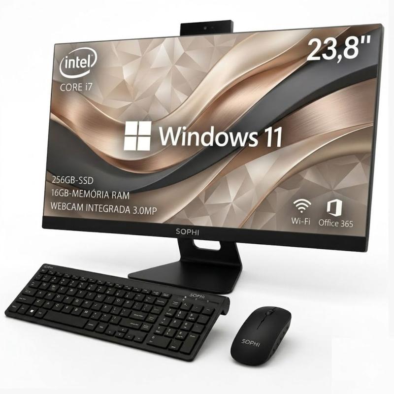 Computador All in One Intel Core I7 Ssd 256gb 16Gb Ram Tela 23,8