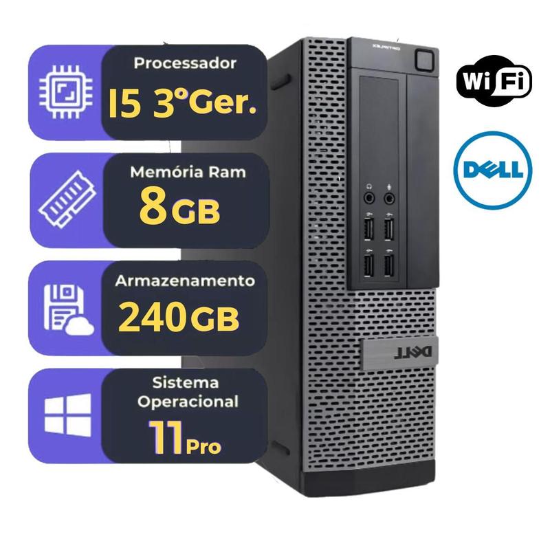 Computador DELL OptiPlex i5 8GB RAM SSD 240GB HD Windows 11 Pro