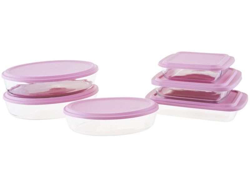 marina0615  Conjunto Assadeira Marinex 1576 com Tampa Rosa 6 Peças - Formas e
