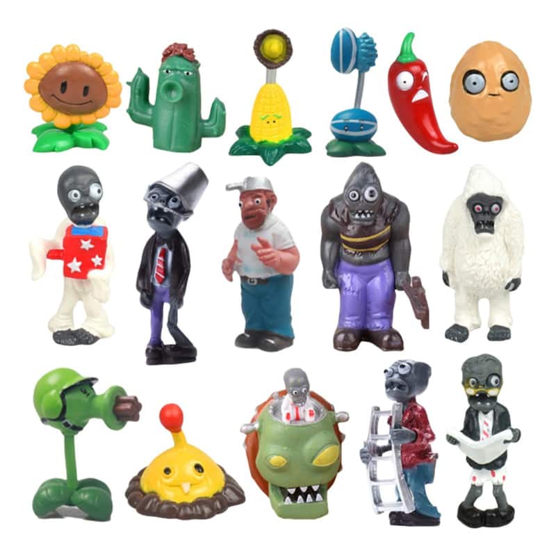 Conjunto de brinquedos JHESAO Plants vs Zombies PVZ 16 peças de