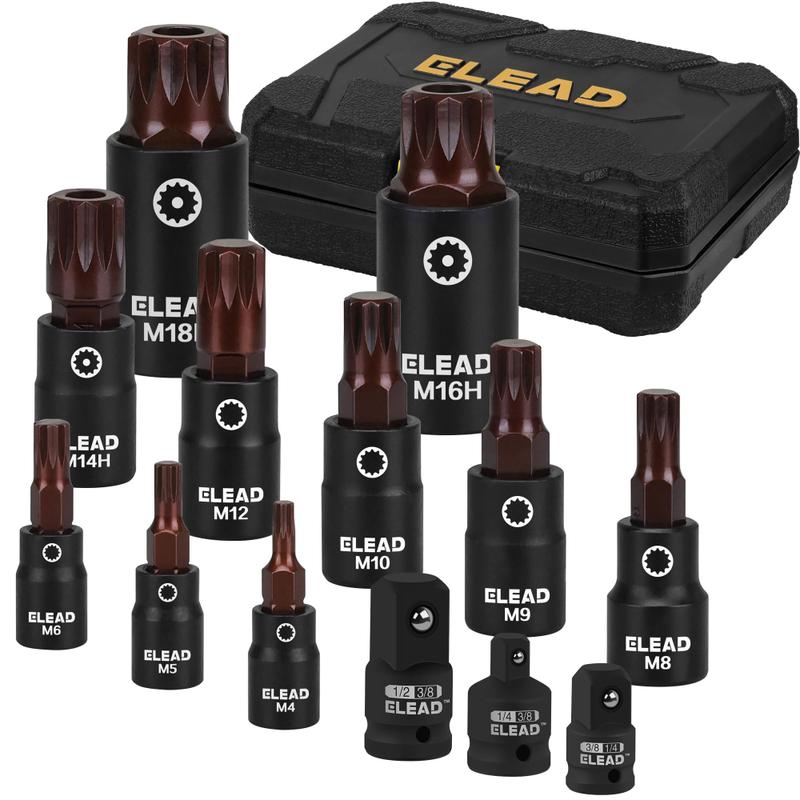 Conjunto de brocas de soquete ELEAD de 13 peças XZN Triple Square