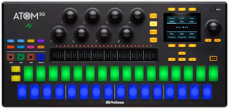 Controlador de midi presonus atom sq com pad - Controladora DJ