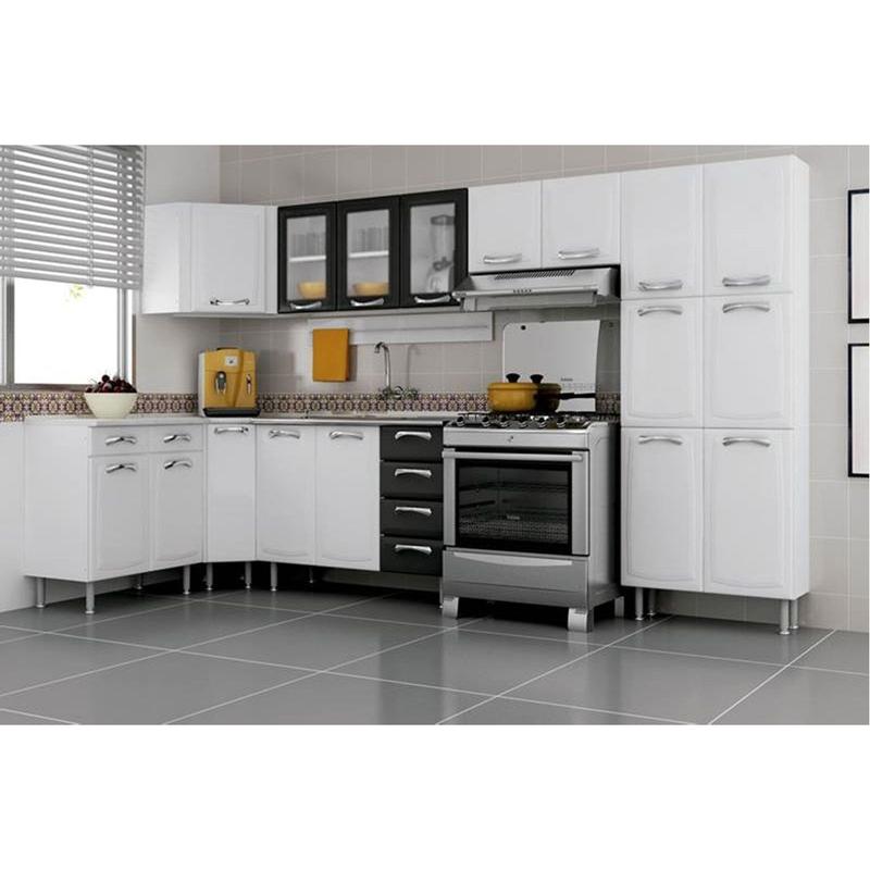 Cozinha Itatiaia Premium Aço 7 Peças Z23 Branco/Preto - Cozinha