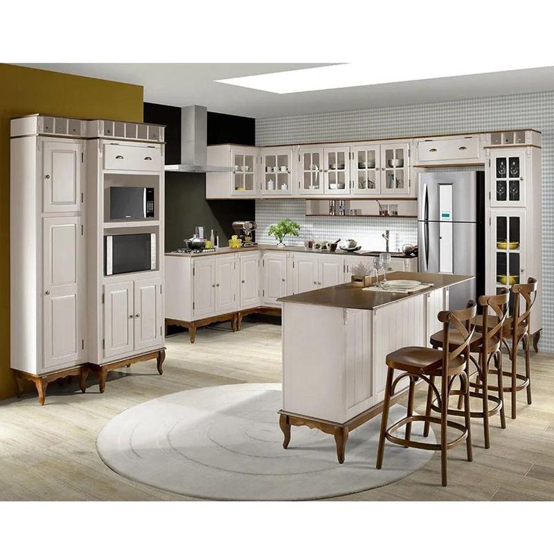 Cozinha Modulada Completa de Madeira Hannover - Off White - Linz