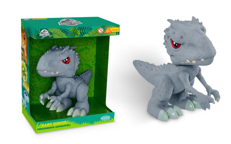 Dinossauro Indominus Rex cinza Dinos baby Jurasc World Brinquedo