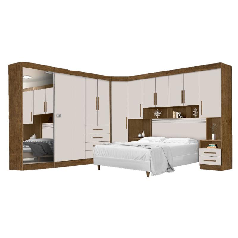BODY-GA 4本セット Dormitório Completo Georgia J&A Jequitibá / Off White Para Cama