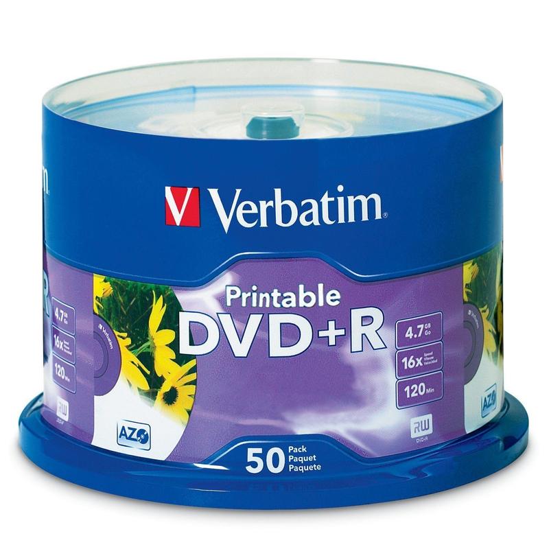 DVD+R Verbatim 4,7GB 16X Branco para Impressão Inkjet Pacote com