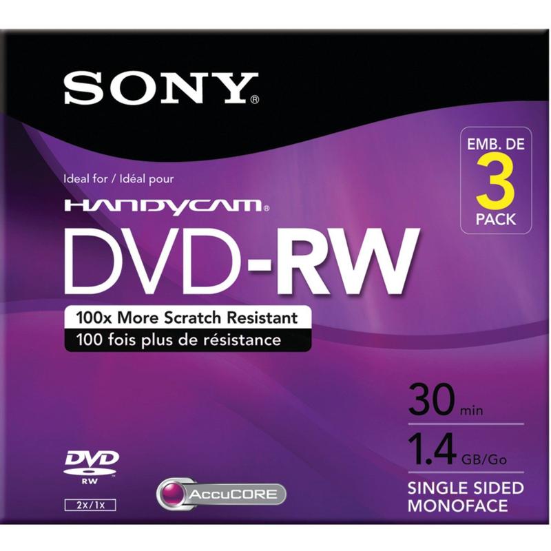 DVD-RW Sony 3DMW30R2HC 8cm (1,4GB) - Pacote com 3 Unidades - DVD