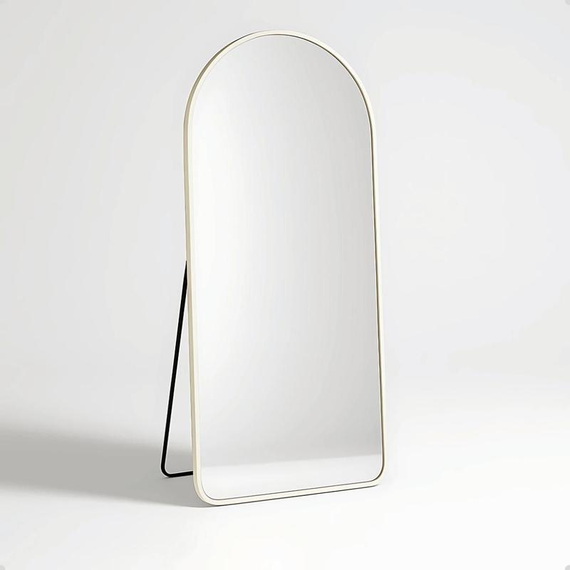 Espelho Base Reta Corpo Inteiro 170x70 Com Suporte de Chão Moldura Alumínio Quarto Sala Decorativo