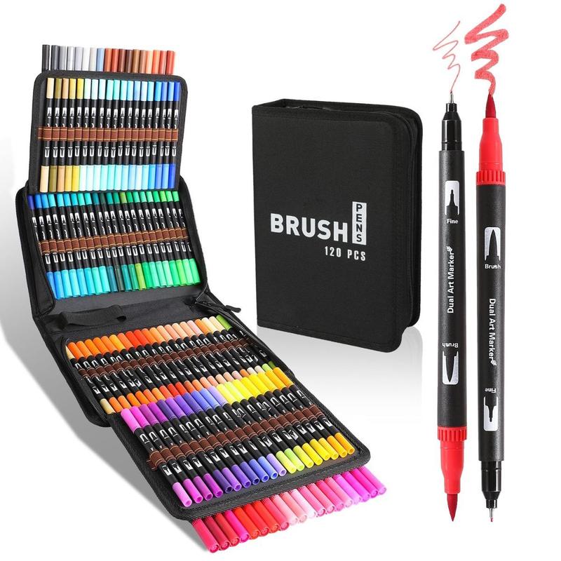 Estojo de Canetinhas Dual Brush 120 Cores Ponta Porosa - Friburgo